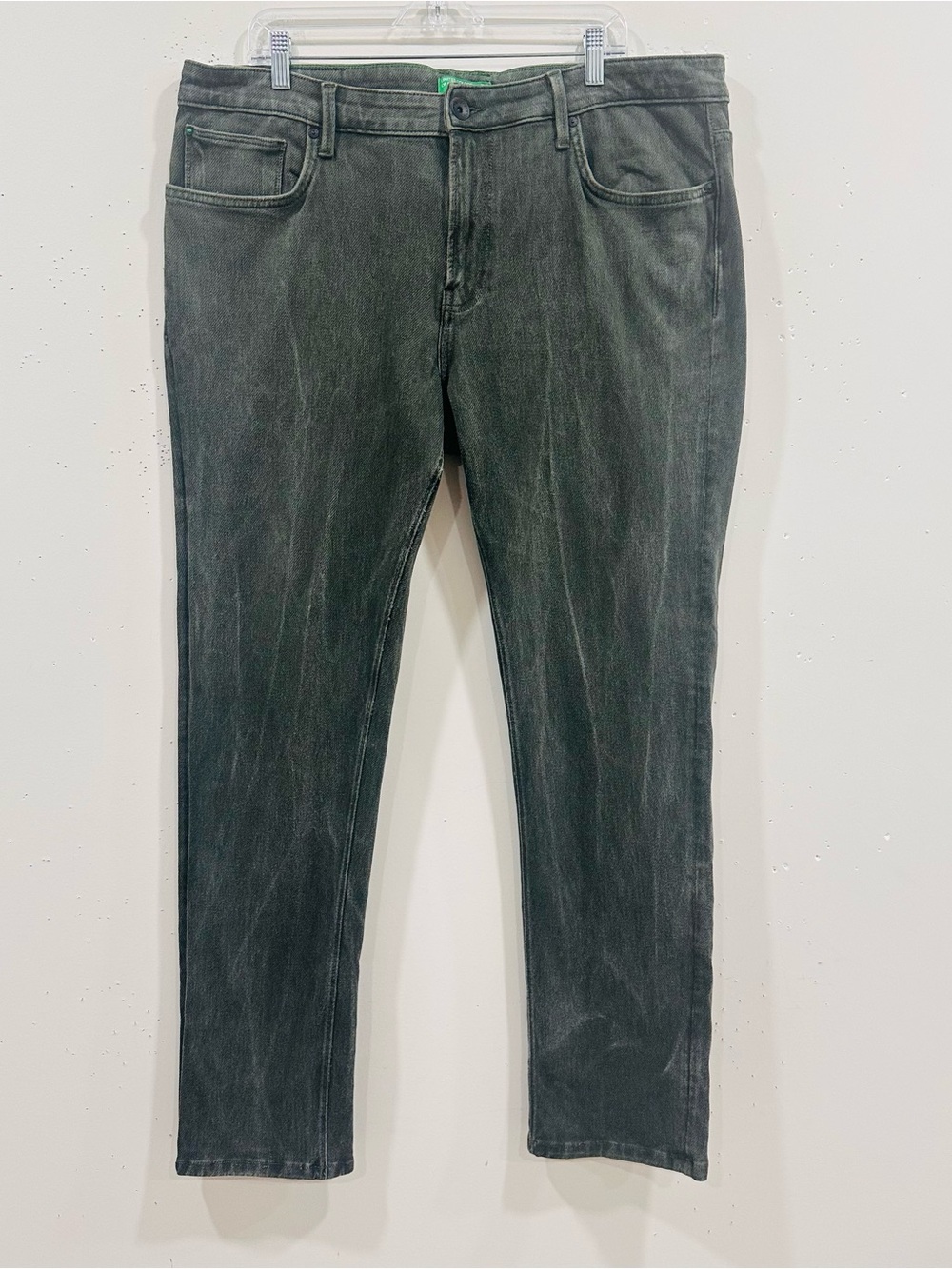 United Colors of Benetton Men's Skinny Jeans Size 38 Gray Faded Denim 5-Pocket